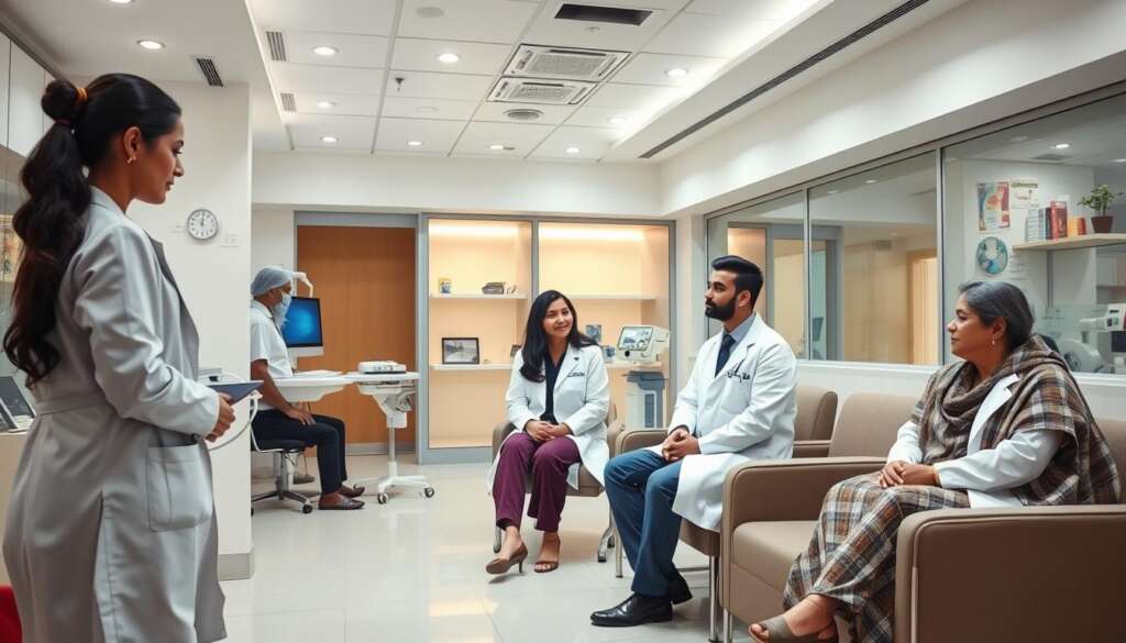 Best Surrogacy Centre in India showing a modern fertility clinic with doctors consulting patients