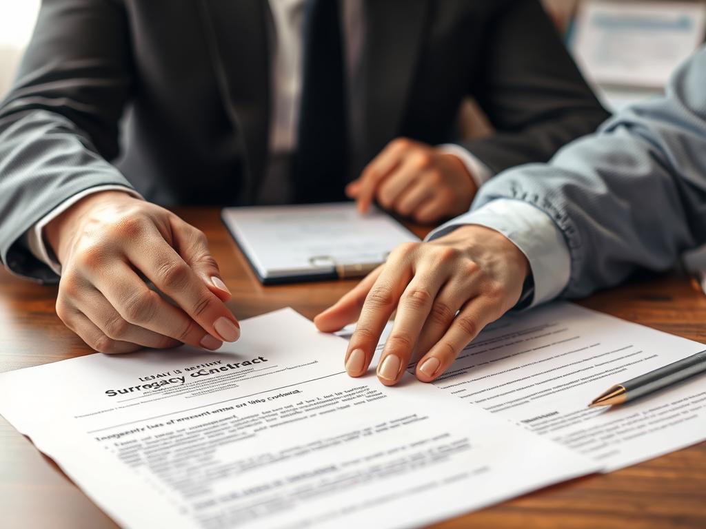 Intended parents reviewing documents with a Best Surrogacy Agency in India representative