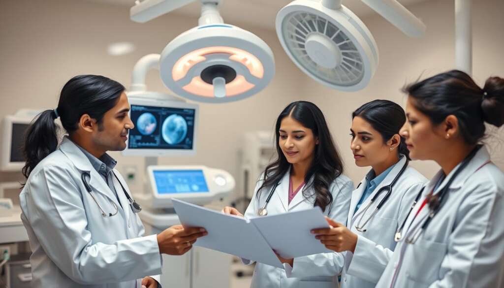 Medical team at a Best Surrogacy Agency in India reviewing patient files