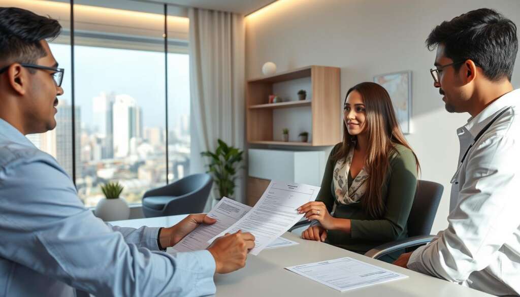 Medical team at legal surrogacy clinic in Mumbai consulting with clients