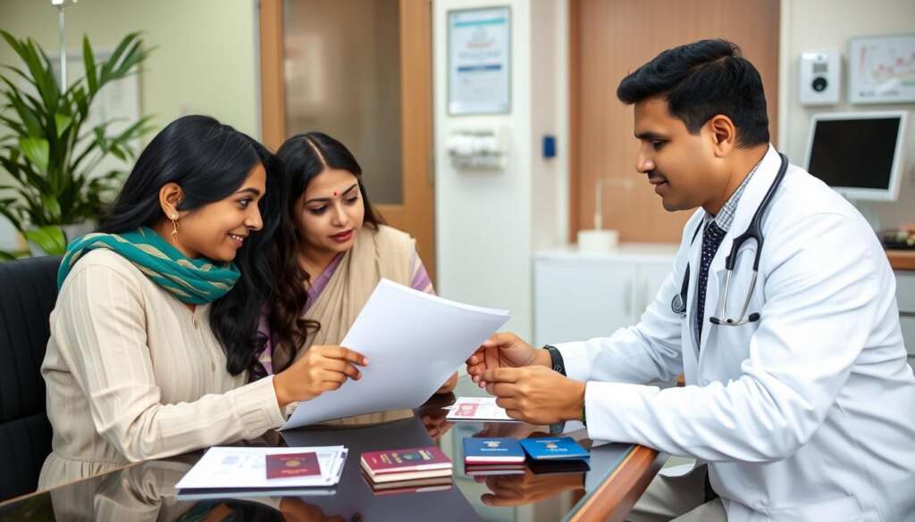 OCI couple meeting with surrogacy specialist in India