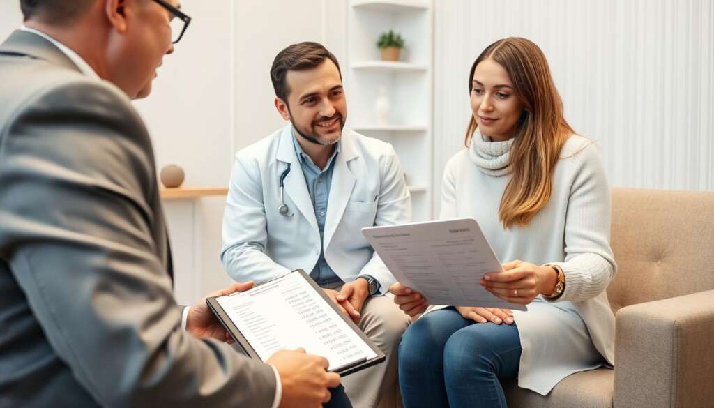 Consultation with fertility specialist discussing surrogacy costs in Kazakhstan