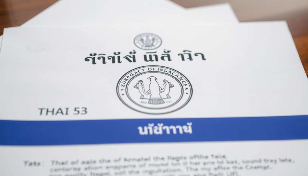 Thai legal document with surrogacy regulations showing official government seal
