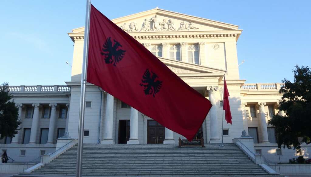 Albanian parliament building representing potential legislative changes for surrogacy