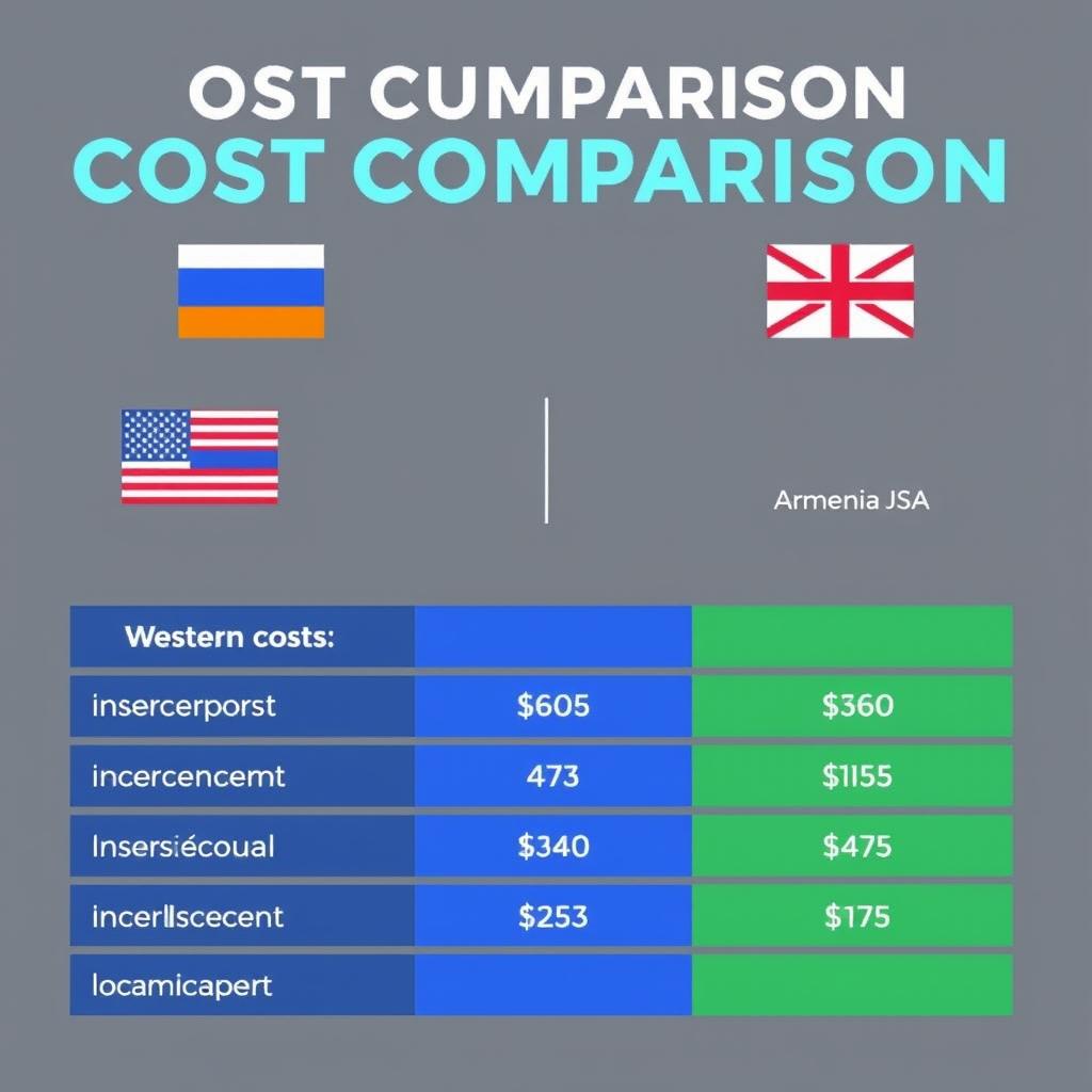 Cost comparison chart showing surrogacy in Armenia versus Western countries