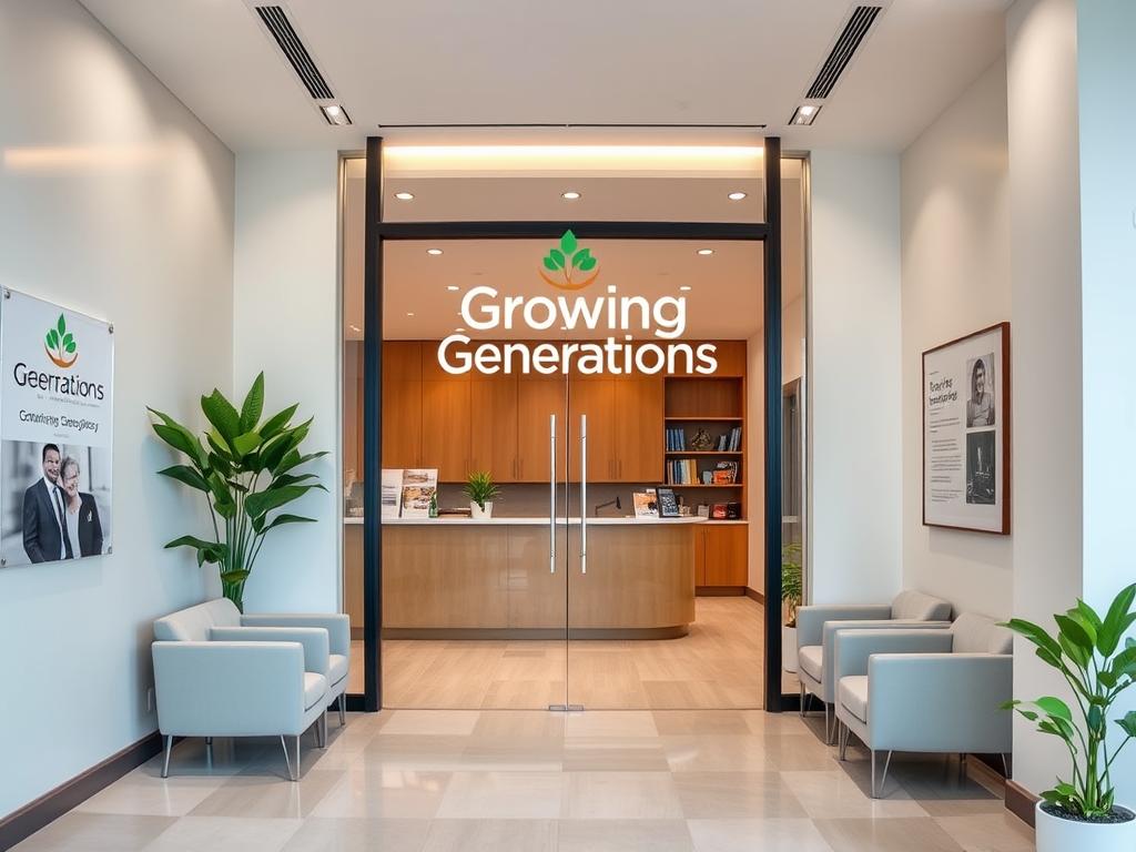 Growing Generations surrogacy agency logo and office