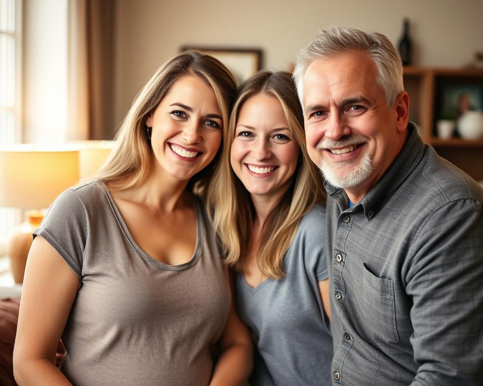 Image of a surrogate mother with intended parents