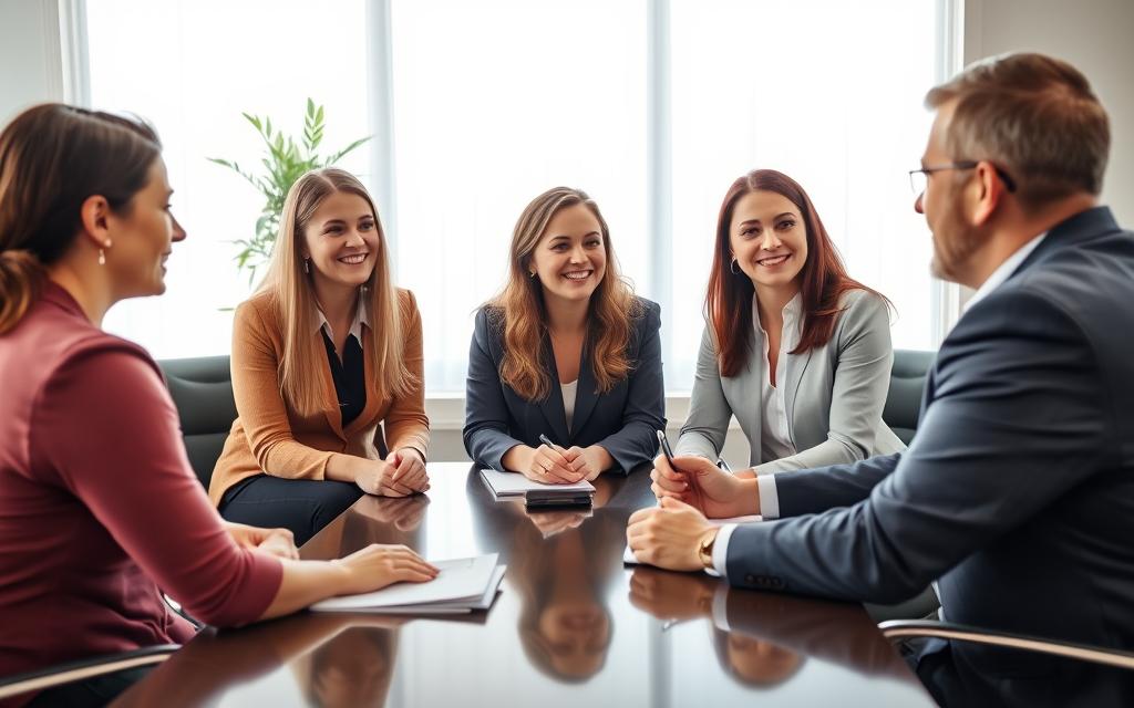 Surrogacy team meeting with intended parents