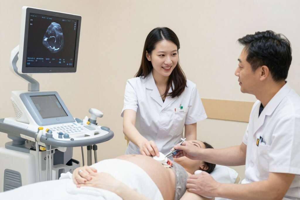 ultrasound examination of surrogate pregnancy in Ukraine clinic