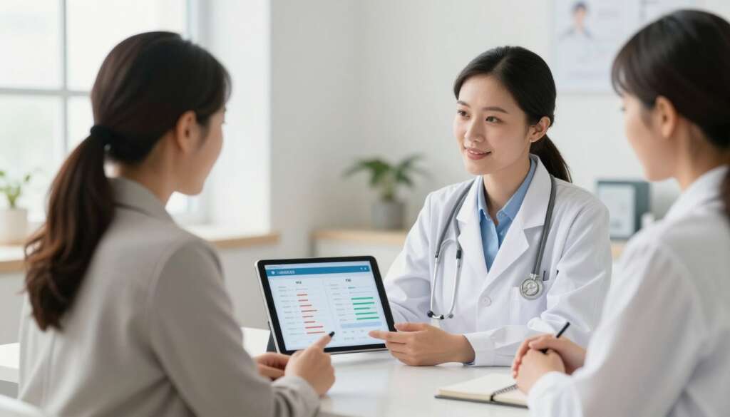IVF success rate at age 35 showing woman consulting with fertility specialist IVF success rate at age 35 showing woman consulting with fertility specialist
