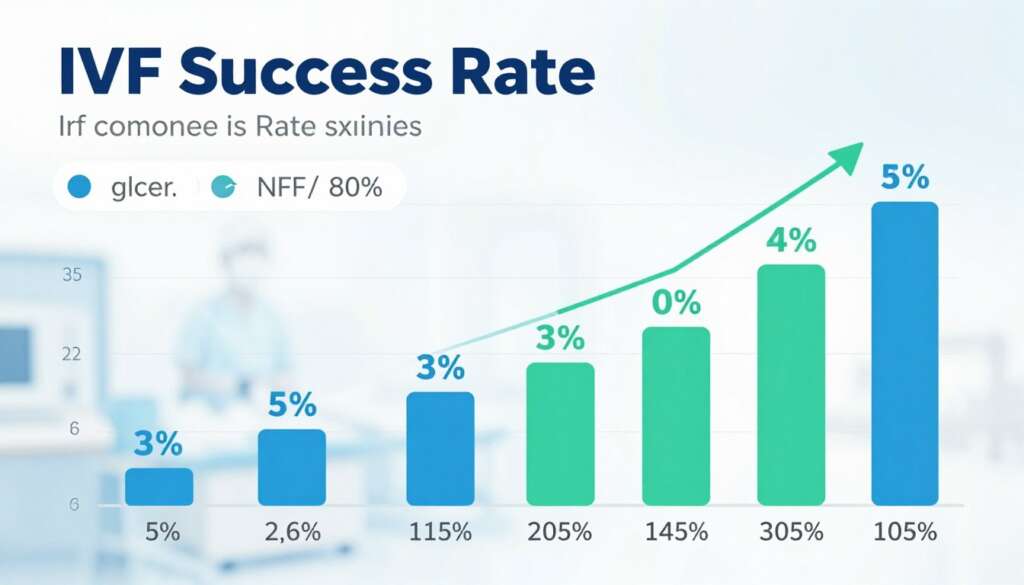 Statistical chart showing IVF success rates by age with emphasis on age 35 Statistical chart showing IVF success rates by age with emphasis on age 35