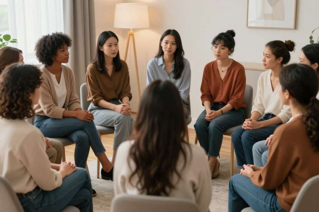 Support group of women sharing their IVF experiences Support group of women sharing their IVF experiences